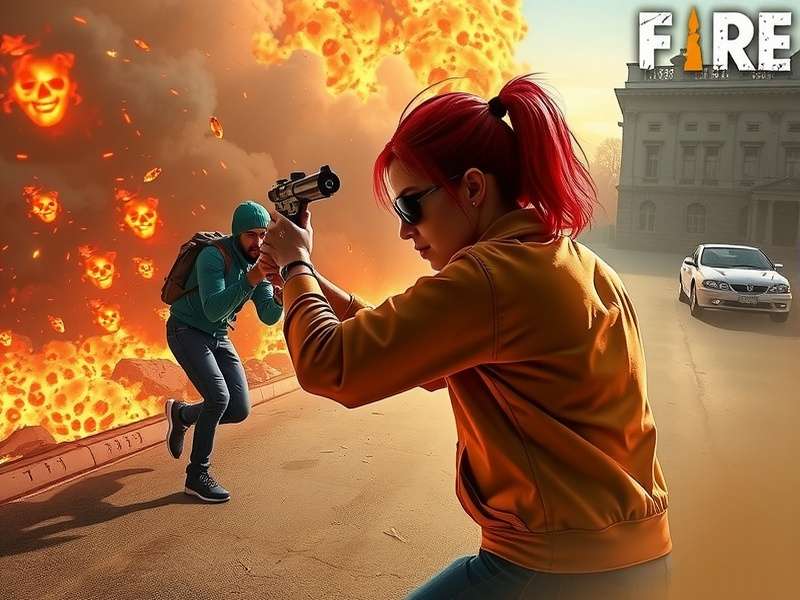 Free Fire online gameplay showing squad tactics and map strategy