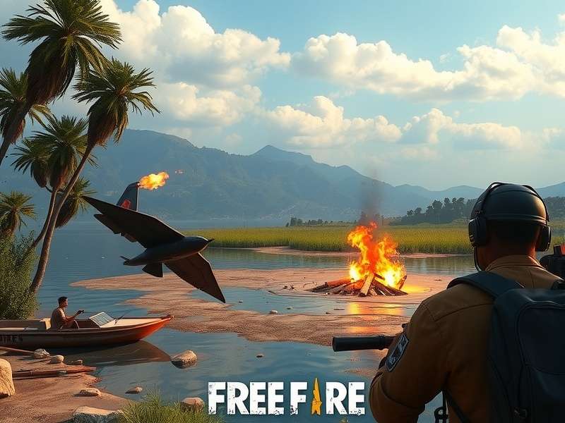 Free Fire intense squad battle in battleground