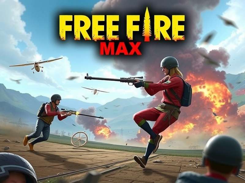 Squad engaging in intense combat in Free Fire Max with enhanced graphics