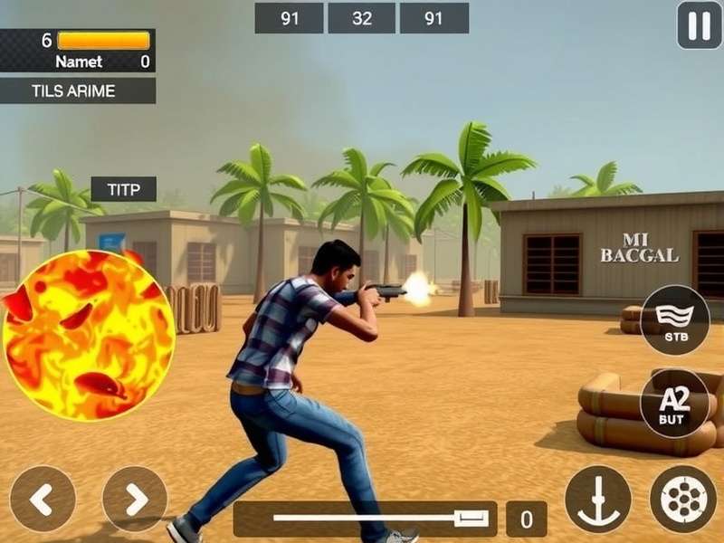 Free Fire Gameplay Screenshot showing intense battle action