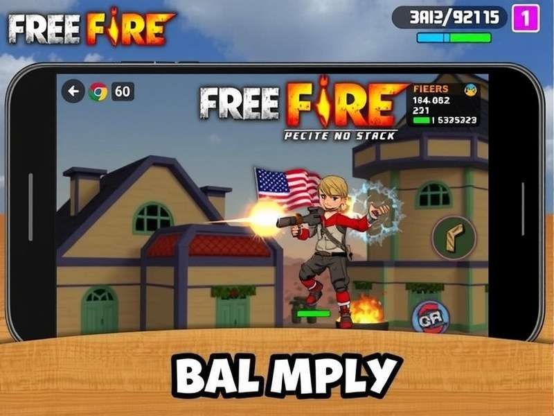 Free Fire gameplay on Google Play Games showing intense battle action