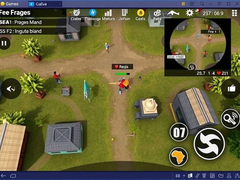 Free Fire gameplay showing character positioning and combat