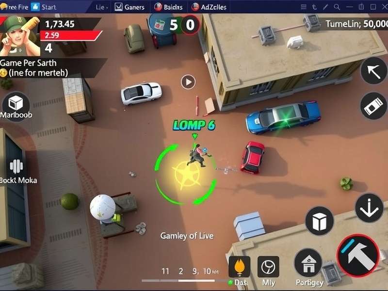 Garena Free Fire Gameplay Screenshot showing intense battle action