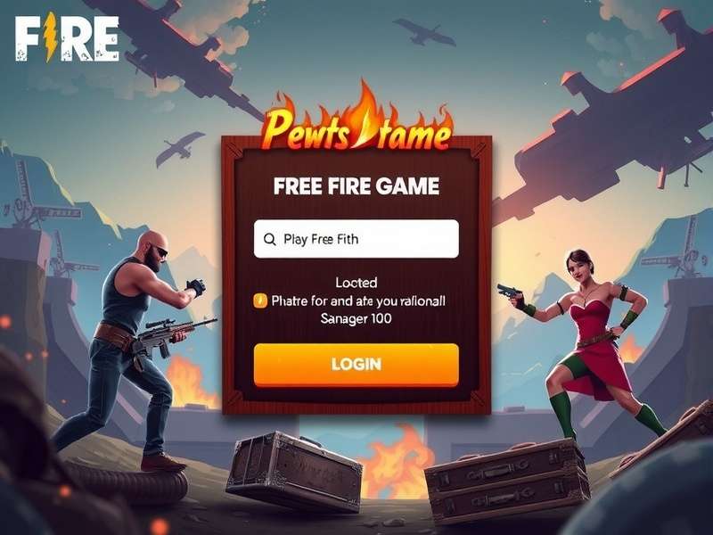 Free Fire Game Login Screen on Mobile