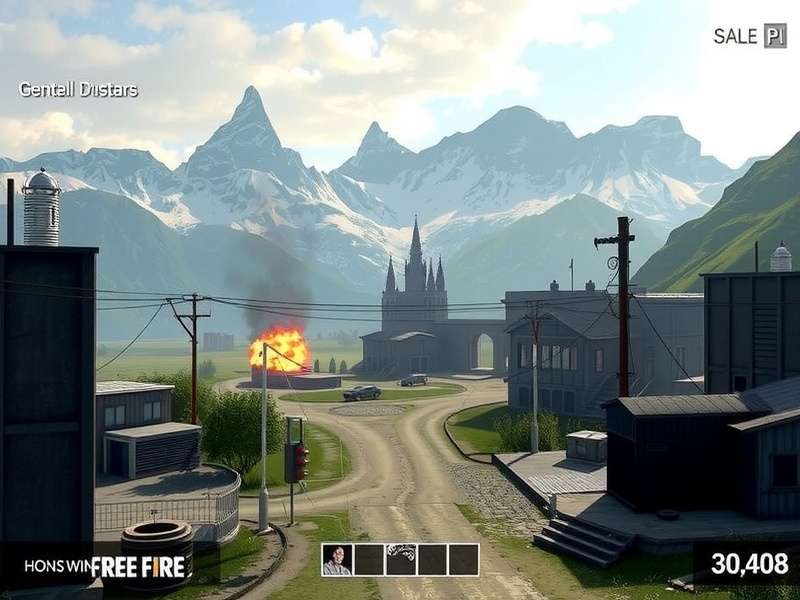 Free Fire PC gameplay with sensitivity settings highlighted