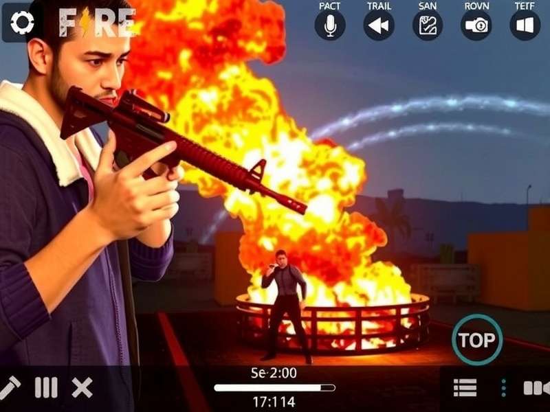 Free Fire Game being played on a PC with remote controls