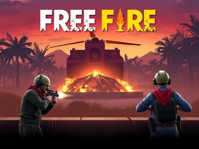 Free Fire intense squad battle scene with characters using abilities