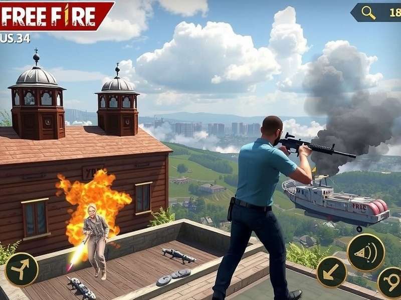 Free Fire HD Gameplay Screenshot showcasing intense battle