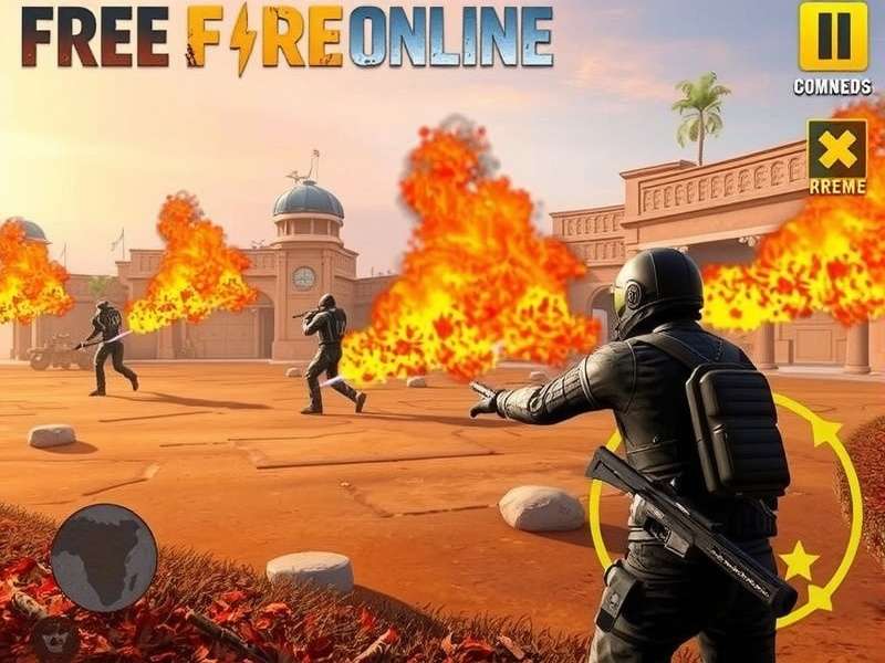 Free Fire intense battle scene showcasing characters and environment