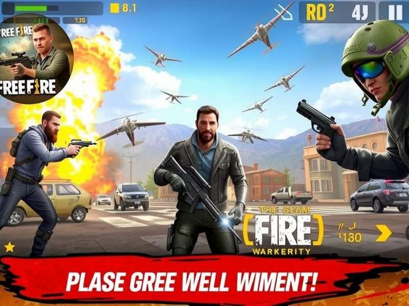 Free Fire gameplay on iPhone screen