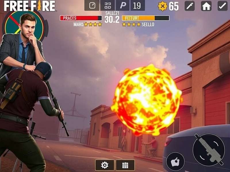 Free Fire Gameplay Online – Indian battleground scene with weapons and map