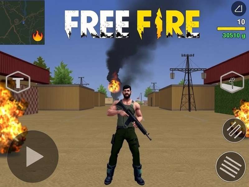 Free Fire Game PC Version gameplay screenshot showing battle royale action on desktop